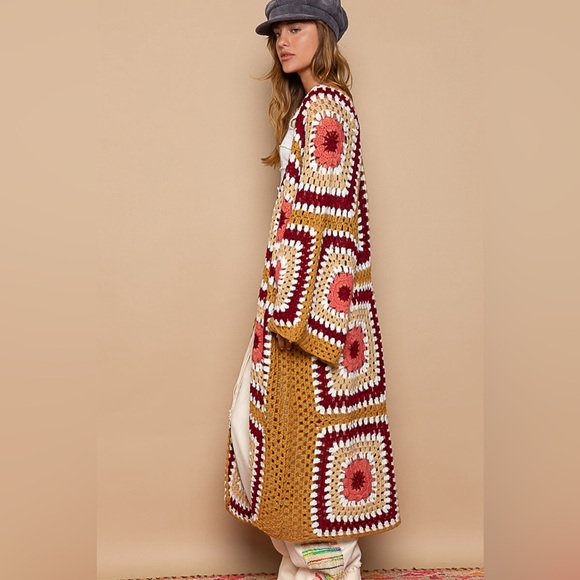 POL Colorful Crochet Long Coat - Picture 2 of 3